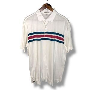 White Peter Millar Crown 100% Cotton Golf Polo Shirt Size L